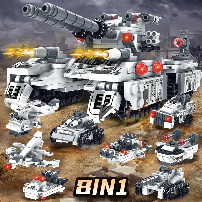 2024 WW2 Military Vehicle – Set 8‑en‑1