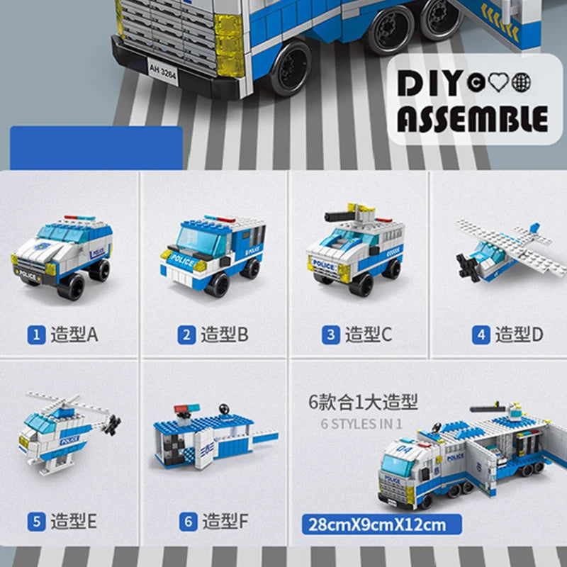 Set de construction 6‑en‑1 – Véhicules de la ville