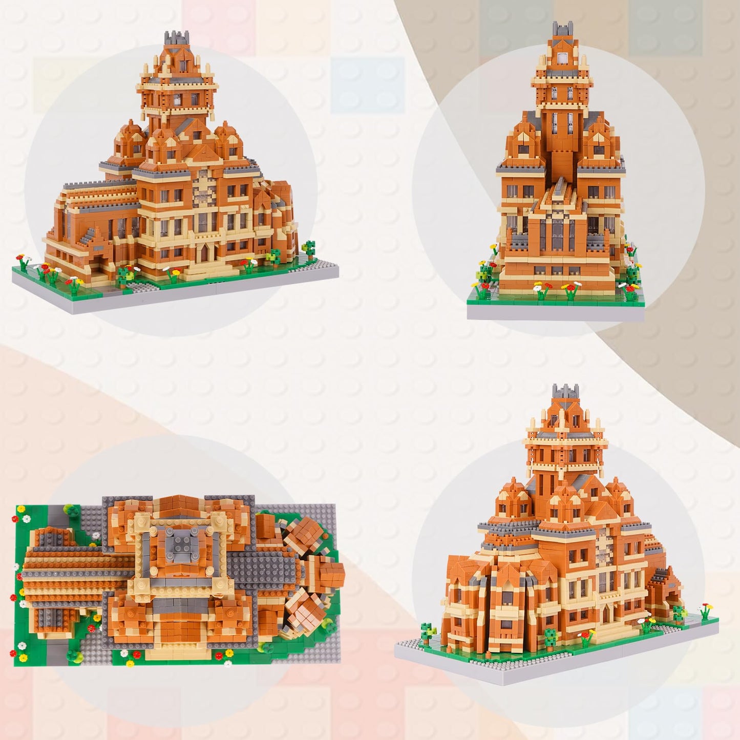 LULUFUN Blocs de Construction d'architecture, Ensemble de Mini Blocs de Construction de la Tour de Pise, Jouets Cadeaux pour Enfants et Adultes