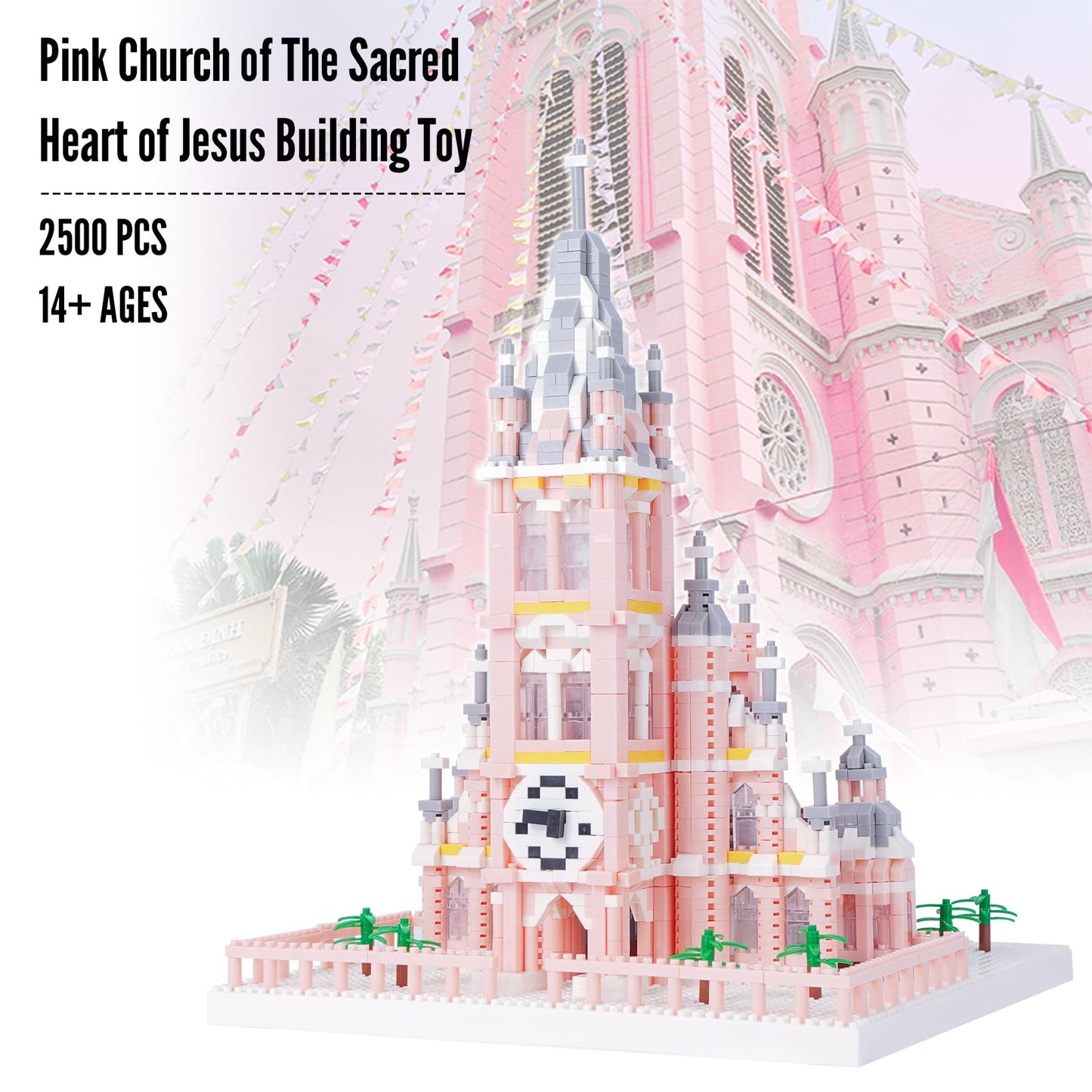 LULUFUN Blocs de Construction d'architecture, Ensemble de Mini Blocs de Construction de la Tour de Pise, Jouets Cadeaux pour Enfants et Adultes