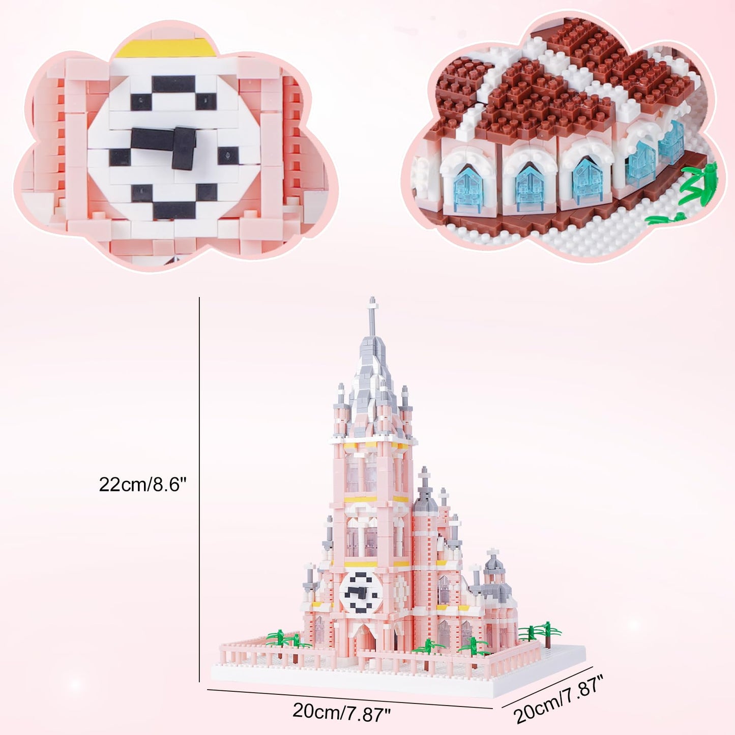 LULUFUN Blocs de Construction d'architecture, Ensemble de Mini Blocs de Construction de la Tour de Pise, Jouets Cadeaux pour Enfants et Adultes