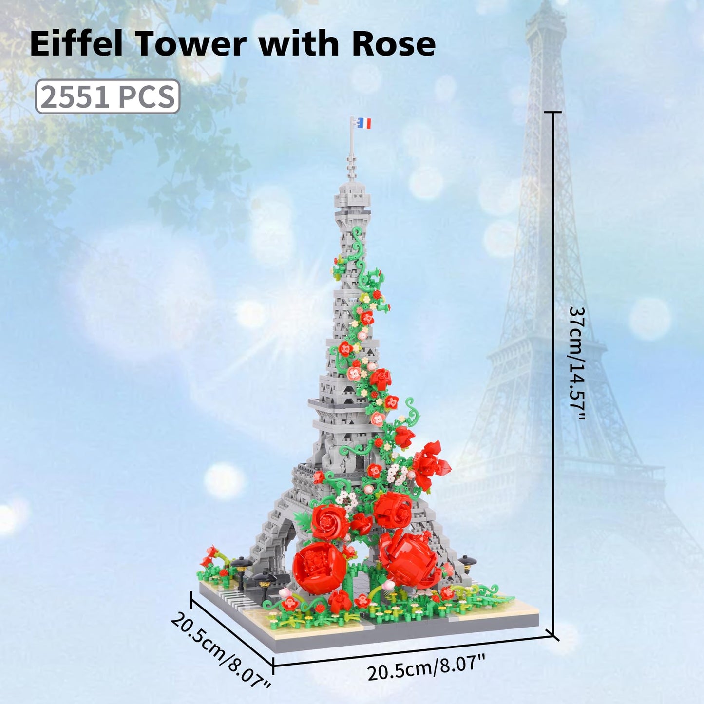 LULUFUN Blocs de Construction d'architecture, Ensemble de Mini Blocs de Construction de la Tour de Pise, Jouets Cadeaux pour Enfants et Adultes