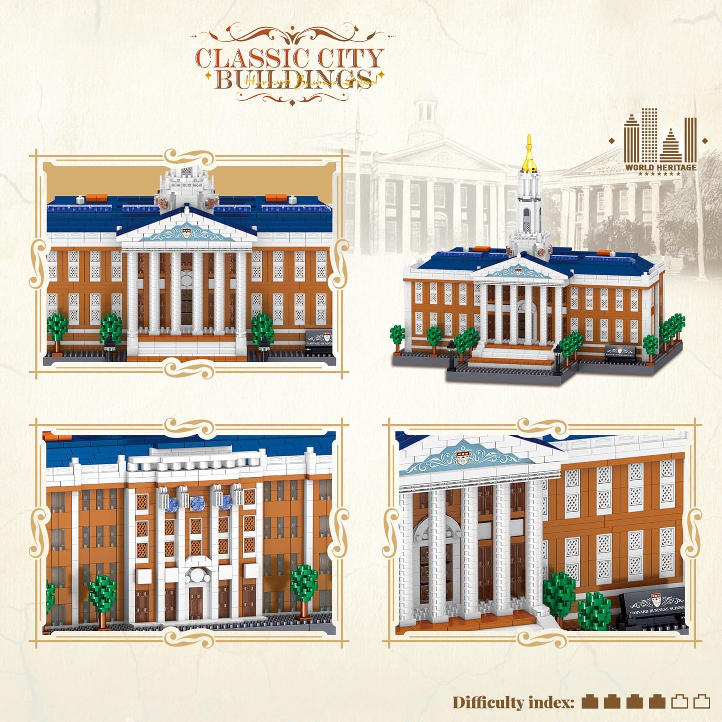 LULUFUN Blocs de Construction d'architecture, Ensemble de Mini Blocs de Construction de la Tour de Pise, Jouets Cadeaux pour Enfants et Adultes