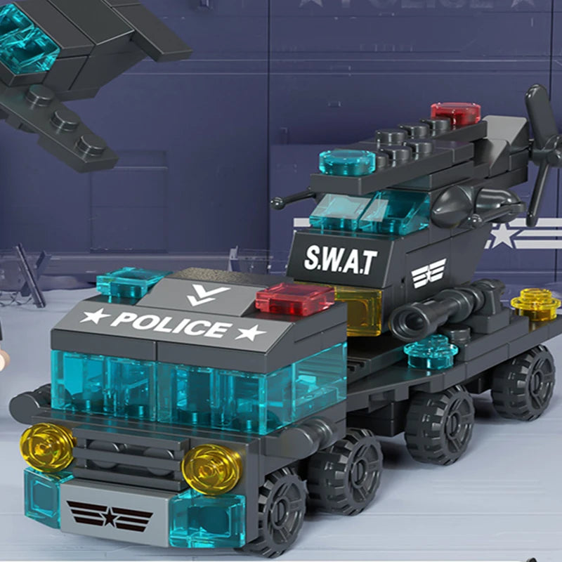 Set 6‑en‑1 Police &amp; Véhicules – City Classic Bricks