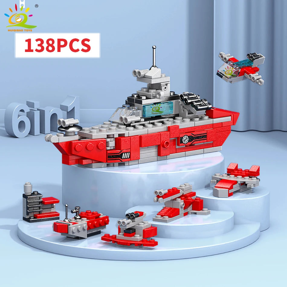 HUIQIBAO – Set 6‑en‑1 City Engineering et Police