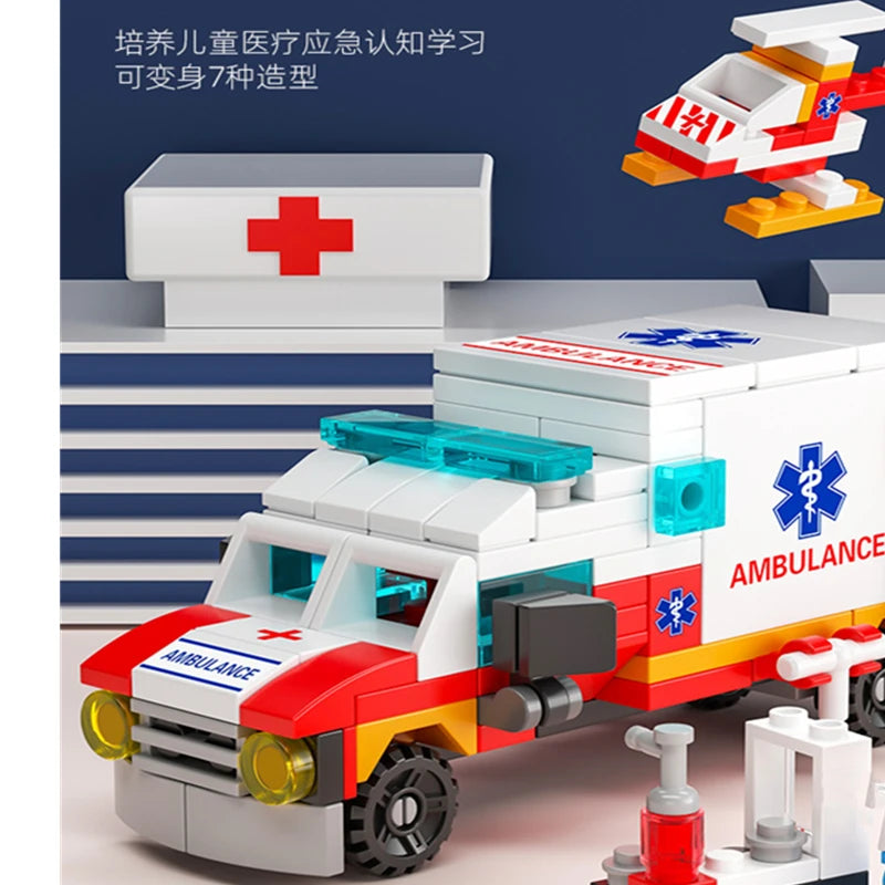 HUIQIBAO – Set 6‑en‑1 Ambulance et Secours City