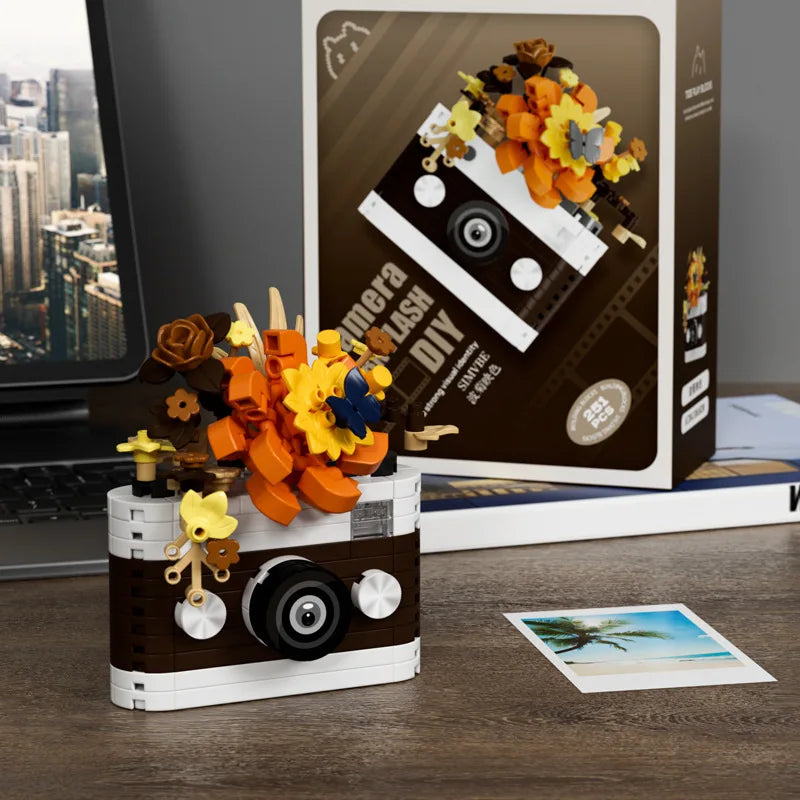 Modèle Appareil Photo SLR & Fleur – Set de construction créatif