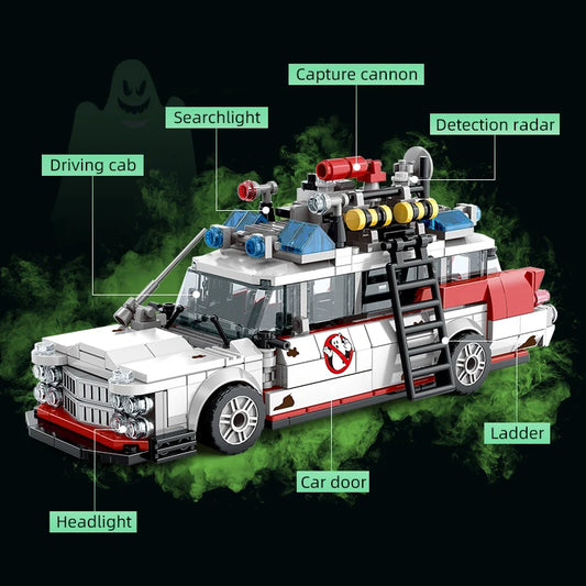 Ghostbusters ECTO‑1 – Voiture technique en briques